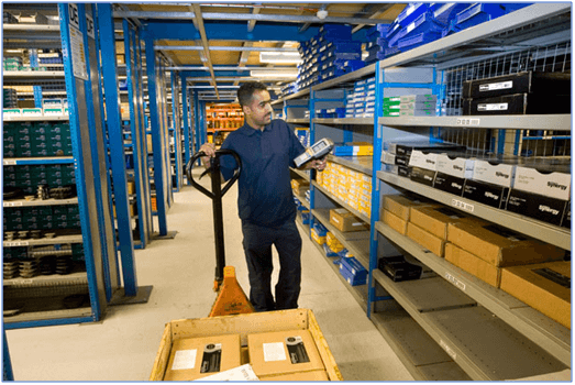 Warehouse Personnel picking in a warehouse