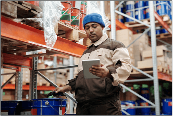 Man holding tablet computer